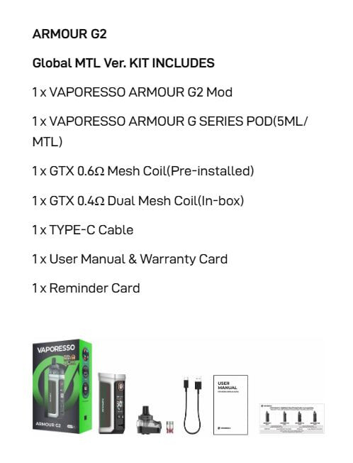 Vaporesso Armour G2, изображение 2